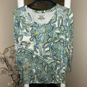 Investments Multicolor Paisley Long Sleeve Top